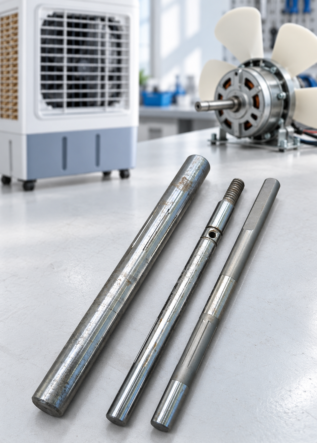 Steel coils and industrial handling equipment in a manufacturing facility